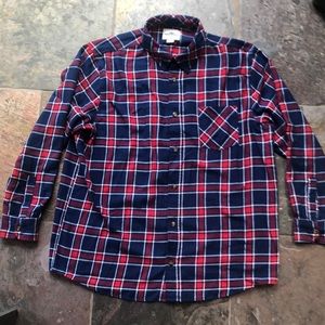 Red, white and blue plaid flannel shirt 2XL